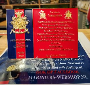 Mariniers Coin De Titel 13,5 x 9,5 cm in 3D en uniek!!